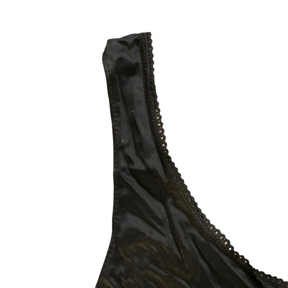 Black size small vintage scoop neck lace maxi slip dress - Picture 6 of 6